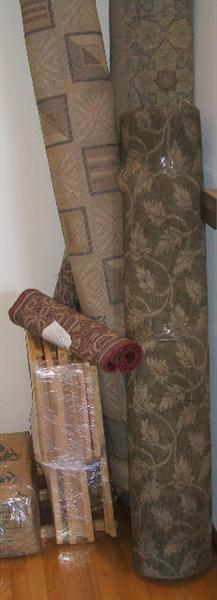 Several Wool area rugs - different sizes and colors. Imported Italian tiles