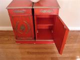 (2) Antique Distressed Red Painted Night Stands - ASKING $1,250 each or best offer