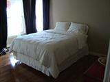 Almost NEW (used as a guest room) Bed/Frame and Mattresses, Bedding - ASKING $650 each or best offer