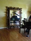 Ornate Art Deco Black Gold Framed 5' High Mirror - ASKING $2,450 or best offer