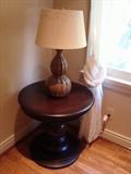 Round Side Table and Lamp with Shade - ASKING $475 for table and $125 for Lamp or best offer