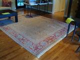 Large Oriental Rug - blue, rose, and tan colors