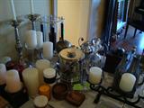 Lots of Silver, Sterling Silver, Silver Plated items, coffee table books, candles and NEW linens!
