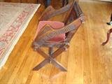 Engraved hand carved Wooden Antique Chair with Velvet Seating - ASKING $1,250 or best offer