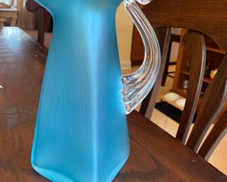 STUNNING UNSIGNED STEVEN NEWELL PITCHER W/APPLIED HANDLE!  