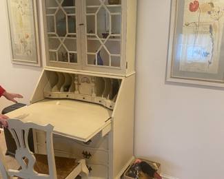 PAINTED SECRETARY DESK AND CHAIR