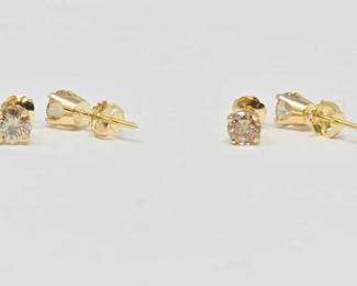 #714 • (2) 14K Diamond Earrings, 1.92g
