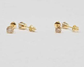 #716 • (2) 14K Diamond Earrings, 1.81g
