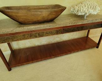 VINTAGE WIDDICOMB MARBLE TOP CONSOLE