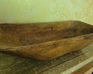 ANTIQUE WOOD TRENCH BOWL