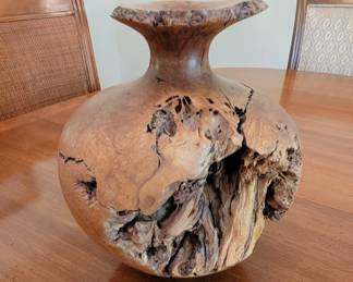 NATURAL TURNED WOOD VASE