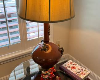 UNIQUE LAMP WITH FROGS AND LIZARD $100