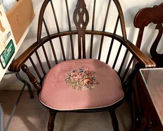#31 Windsor chair with needle point seat cushion $120.00