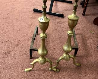 #73 Brass andirons $30.00