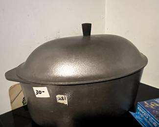 #281 kitchen stainless oval pot with lid $30.00