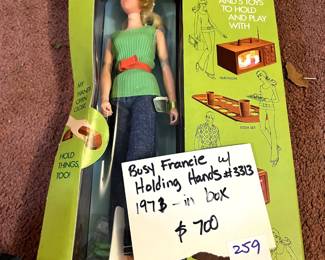 #259 Francie 1973 Busy Francie with Holding Hands with Box $700.00