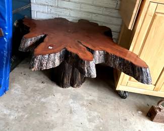 #283 TG table table made of log 27x37x17 $140.00