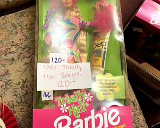 #166 1991 Totally Hair Barbie, NRFB $120.00