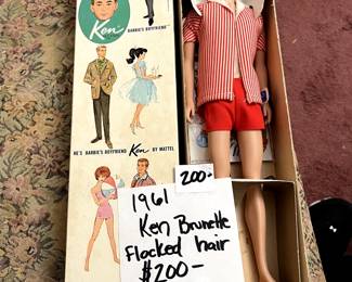 #120 1961 Ken Brunette Flocked hair $200.00