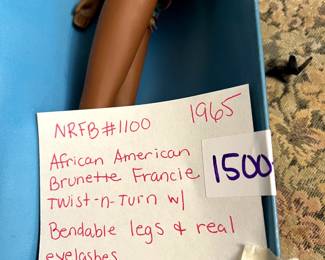 #207 1965, Afro American Brunette Francie, Twist and Turn w/ bendable legs, NRFB $1,500.00