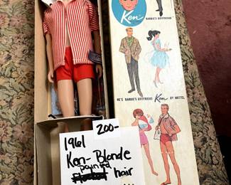 #116 1961 Ken blond painted hair $200.00
