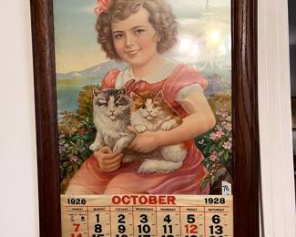 #78 October 1928 calendar Barbehenn and Son Department Store Greenville Pennsylvania 18x29 $75.00