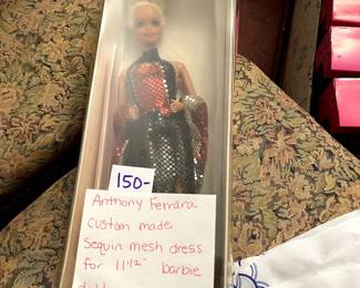 #165 Anthony Ferrara Custom Made sequin mesh dress for 11.5" Barbie $150.00