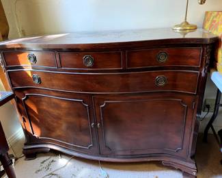 #23 Morganton server with 4 drawers and 2 doors 50x21x35 as is finish top $225.00