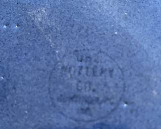 #276 kitchen pottery blue cookie jar 9 inch tall $35.00