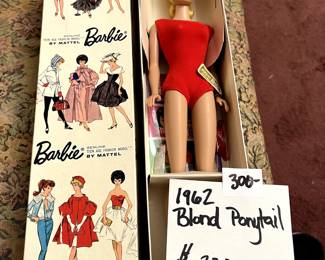 #117 1962 Barbie Blond ponytail, NRFB $300.00