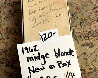 #114 1962 Midge blond, NRFB $120.00