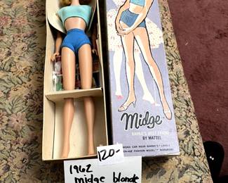 #114 1962 Midge blond, NRFB $120.00