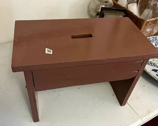 #36 wood carry along stool 17x9x12 $20.00