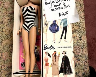 #236 1961 #850 Brunette Pony tail Barbie in box w accessories $200.00