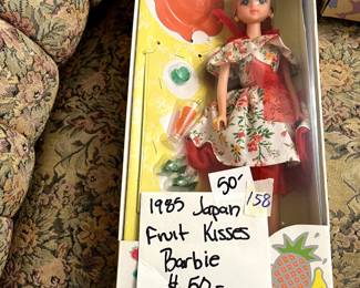#158 1985 Japan Fruit Kisses Barbie, NRFB $50.00