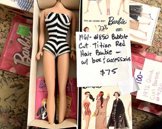 #228 1961 Titian Red hair Barbie in box with accessories, #850 $75.00
