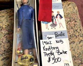 #133 1962 Knitting Pretty Barbie NRFB $500.00