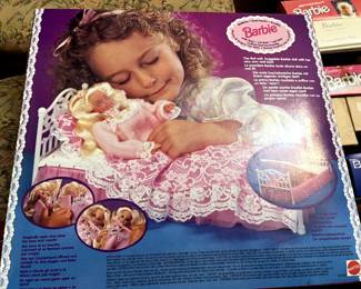 #181 Bedtime Barbie with Bed (in 3 languages), NRFB $40.00