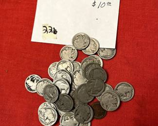 #224 39 Buffalo Nickels, no date or acid date, some with mint marks $10.00