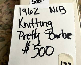 #133 1962 Knitting Pretty Barbie NRFB $500.00