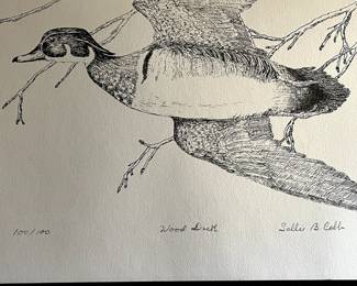 #10 Sallie B. Cobb Wood duck print 48/100 $45.00