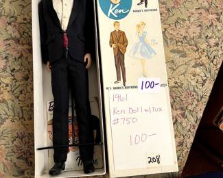 #208 1961 Ken in Tux #750, NRFB $100.00