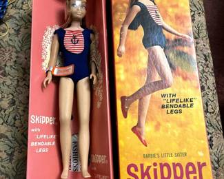 #195 Skipper, red hair, with bendable legs, NRFB $50.00