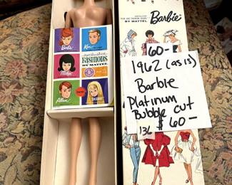 #136 1962 Barbie, no clothes, as is $60.00