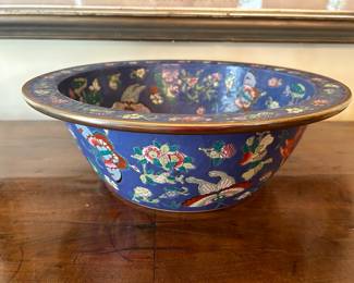 Lot #233 -$125  Large blue ceramic bowl - 5-1/2"H x 16 "Diameter