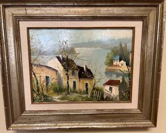 Lot #11 - $195 Maggy Cazau painting. oil on board, 15"x18'1/2" framed