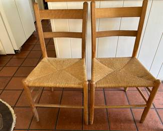 Lot #212 part of the 10 ladderback chairs