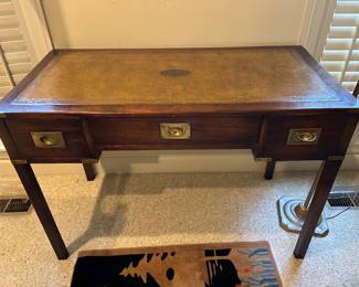 Lot #84 - $495 Reprodux of London leather topped campaign style desk