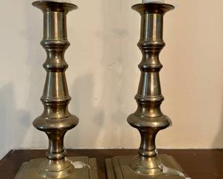 Lot #226 - $25 pair of 7" brass candlesticks