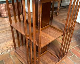 Lot # 240 - $425 - $Revolving bookcase with inlaid top